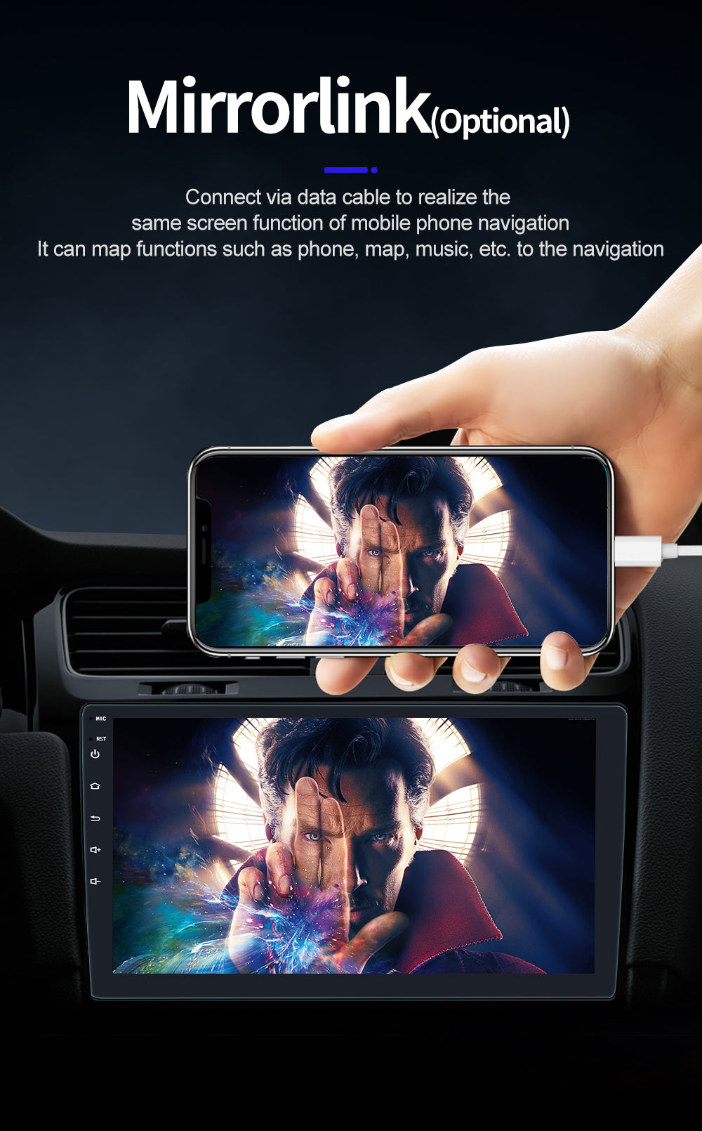 On-the-Go™ BQCC 2-Din Android 13 Car Radio (CarPlay, GPS, WiFi)