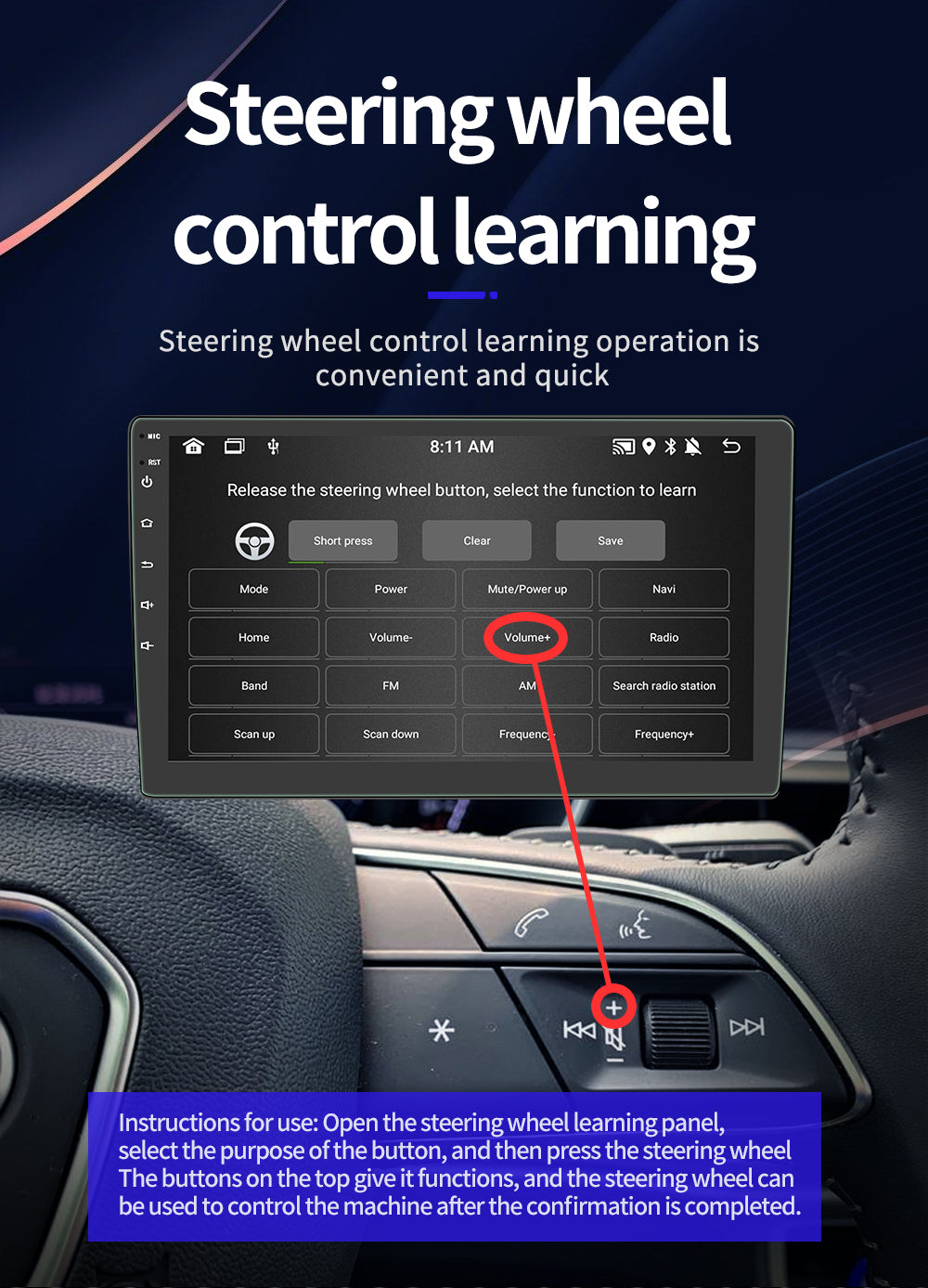 On-the-Go™ BQCC 2-Din Android 13 Car Radio (CarPlay, GPS, WiFi)
