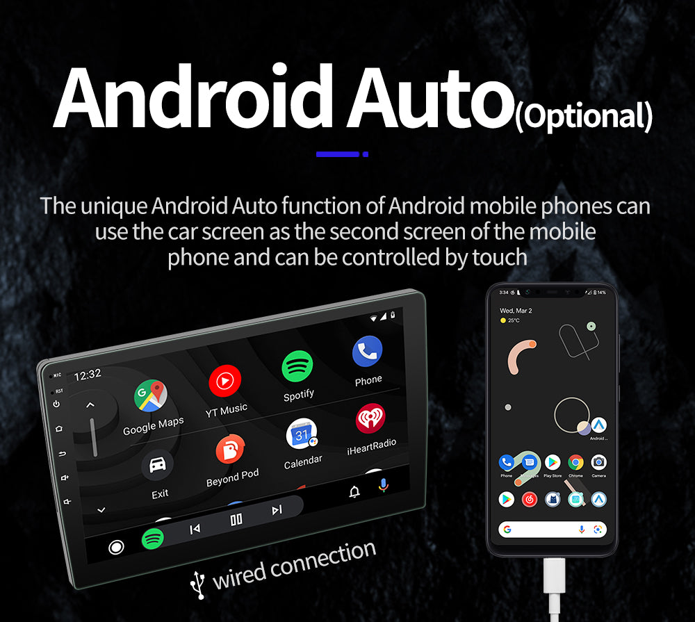 On-the-Go™ BQCC 2-Din Android 13 Car Radio (CarPlay, GPS, WiFi)