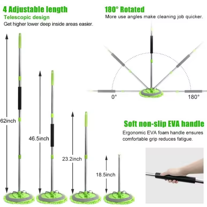 On-the-Go™ Car Wash Brush & Mop Kit (Long Handle)
