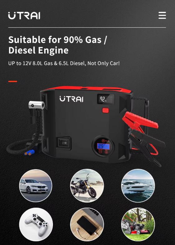 On-the-Go™ UTRAI 4-in-1 Jump Starter & Power Bank