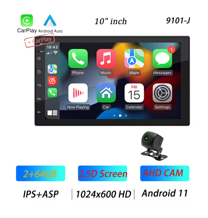 On-the-Go™ BQCC 2-Din Android 13 Car Radio (CarPlay, GPS, WiFi)