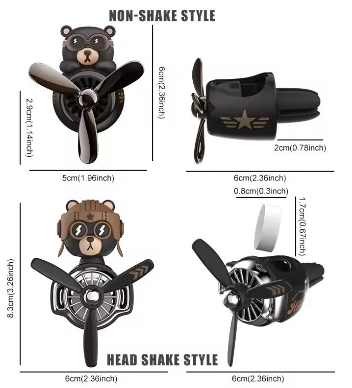 On-the-Go™ Rotating Pilot Bear Car Air Freshener