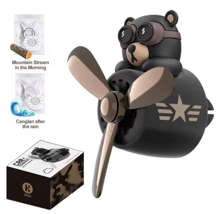 On-the-Go™ Rotating Pilot Bear Car Air Freshener