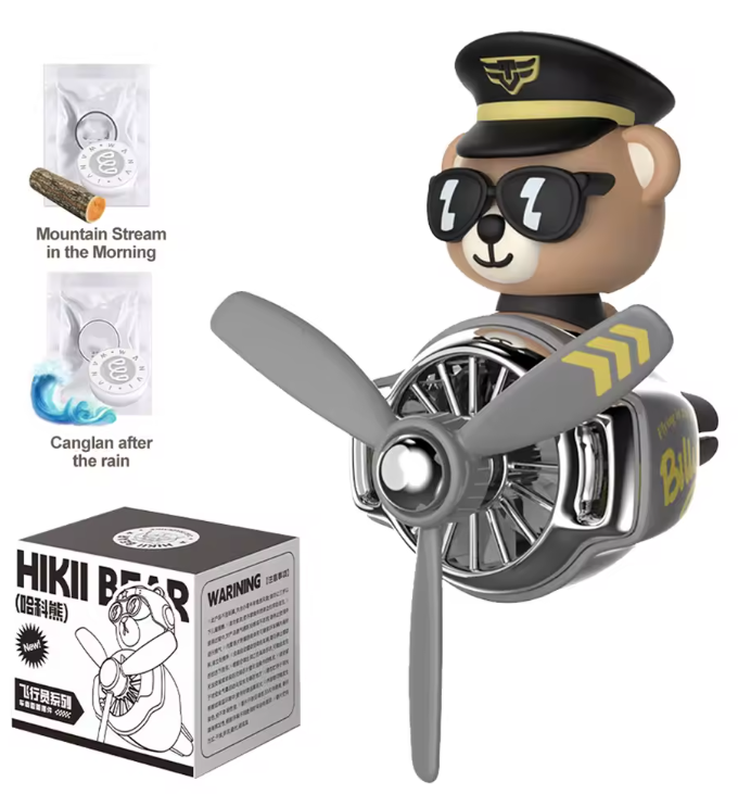 On-the-Go™ Rotating Pilot Bear Car Air Freshener