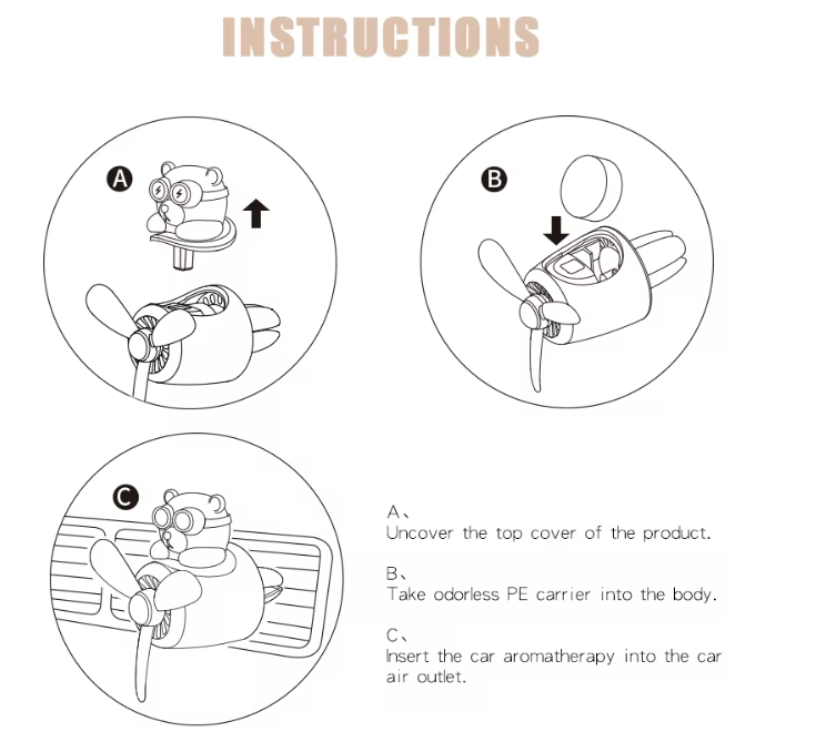 On-the-Go™ Rotating Pilot Bear Car Air Freshener