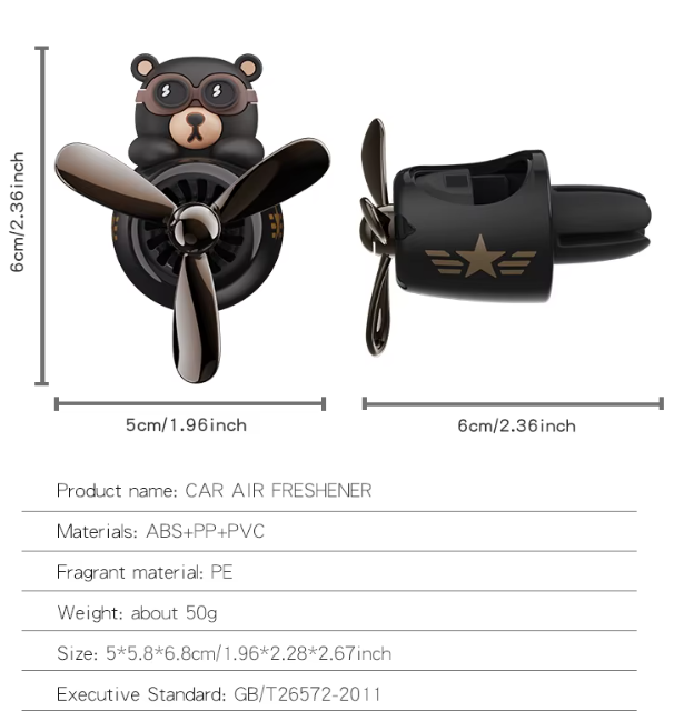 On-the-Go™ Rotating Pilot Bear Car Air Freshener