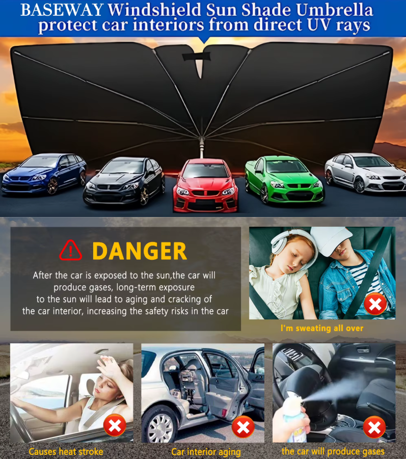 On-the-Go™ Foldable Car Sunshade Umbrella