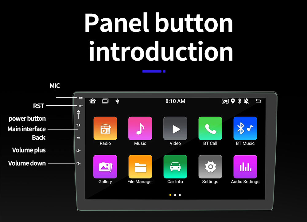On-the-Go™ BQCC 2-Din Android 13 Car Radio (CarPlay, GPS, WiFi)